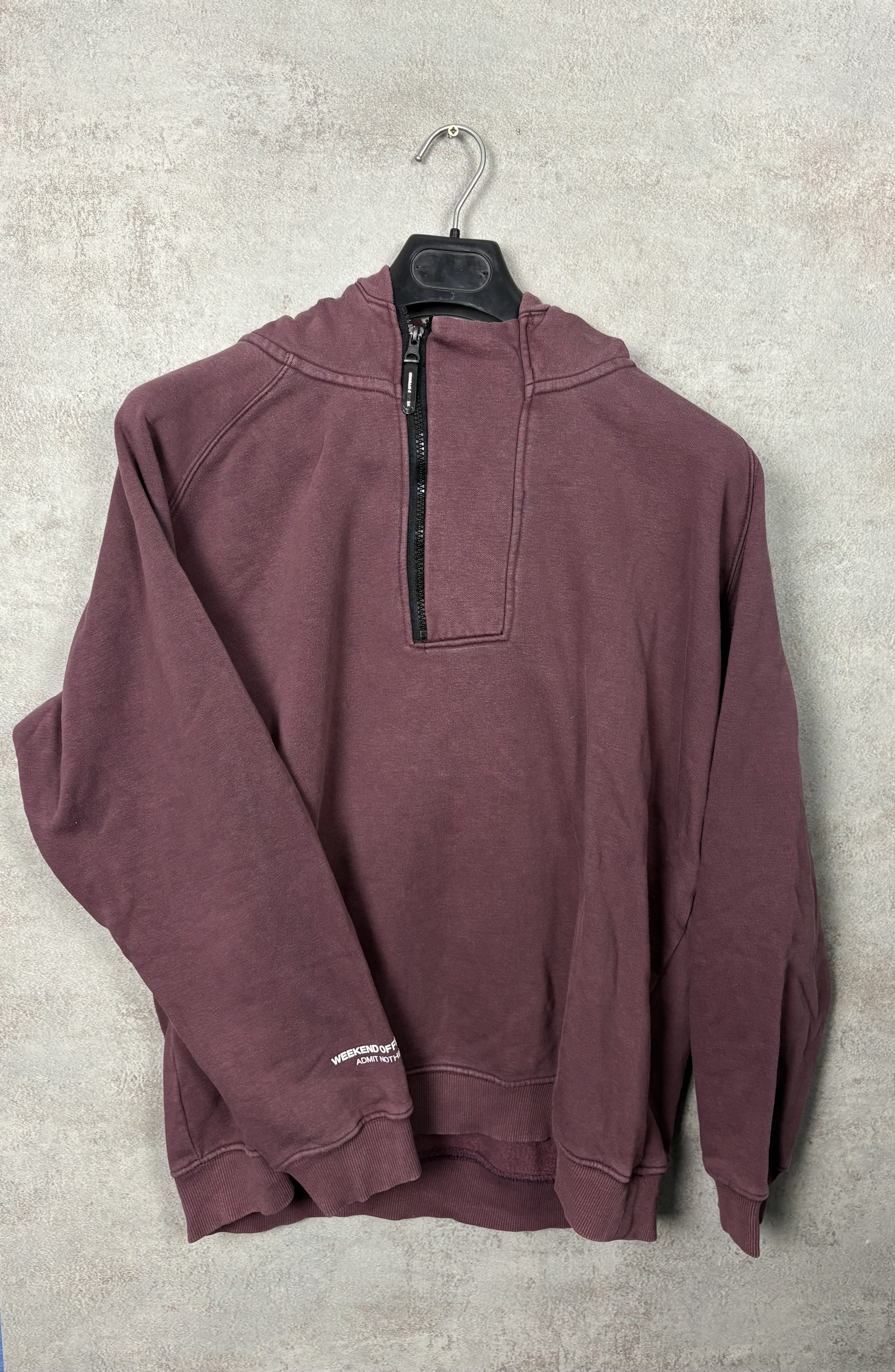 Hoodie Weekend Offender zippé 1/4 - Bordeaux (XL)