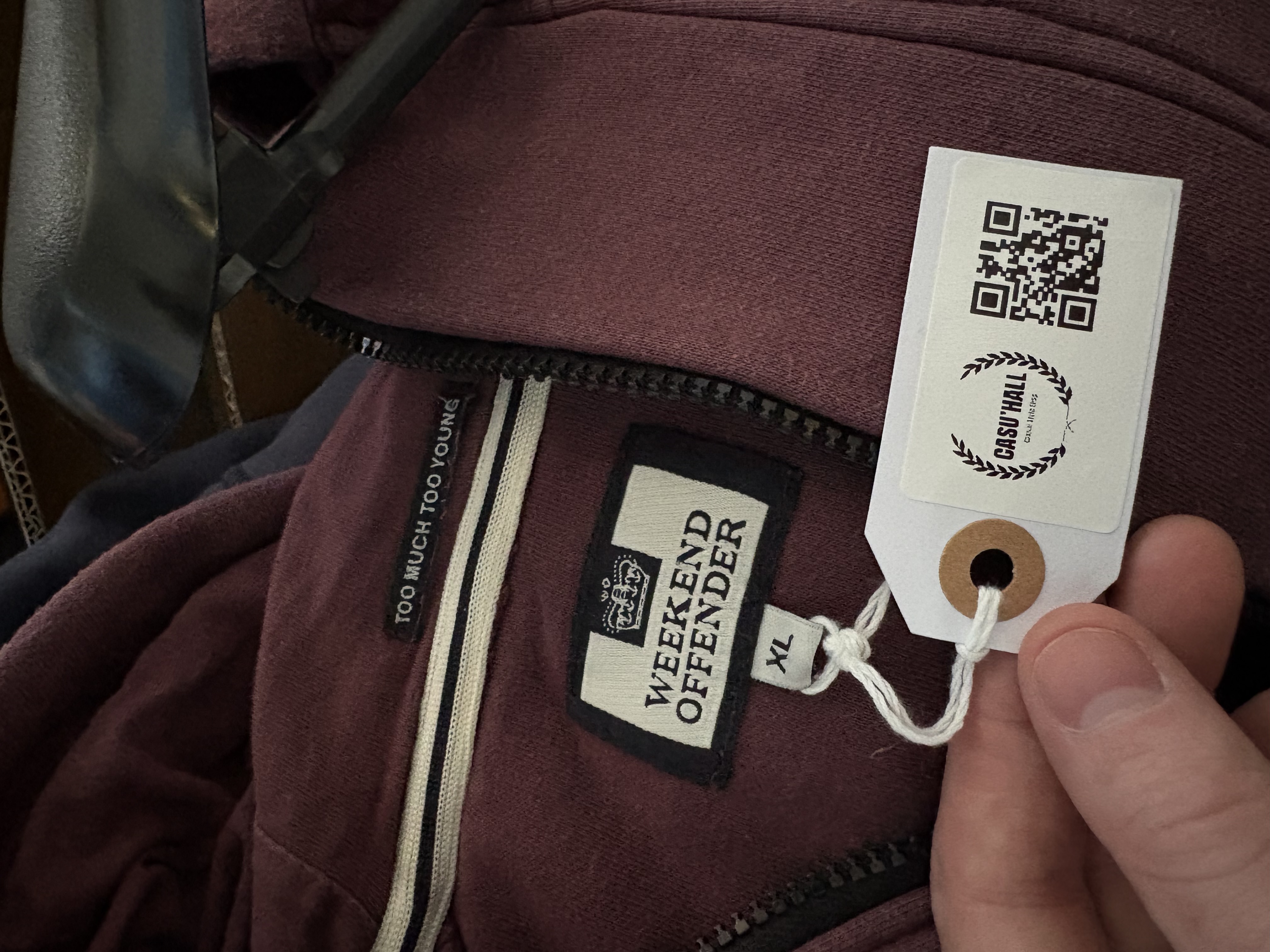 Hoodie Weekend Offender zippé 1/4 - Bordeaux (XL)