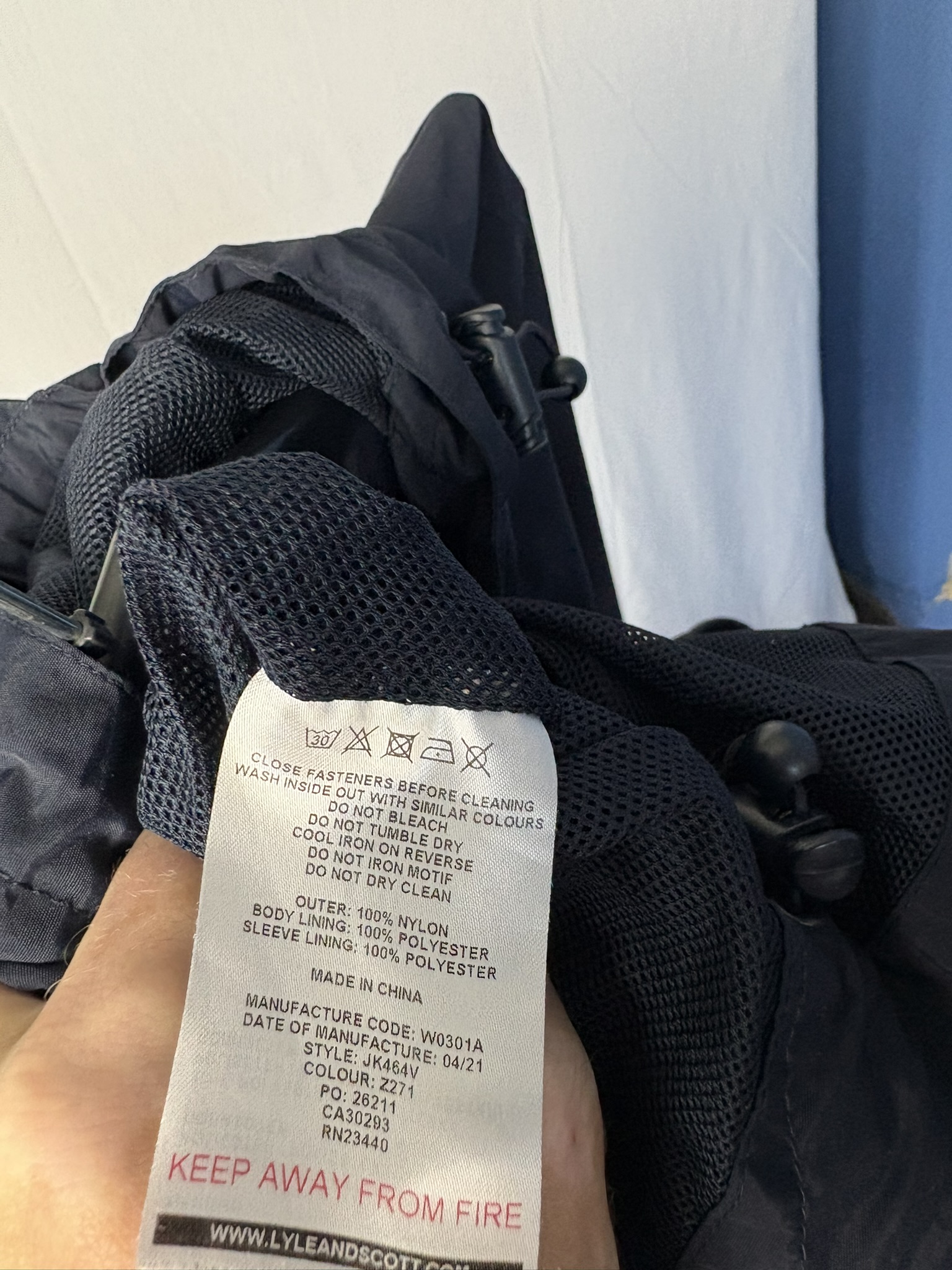 Coupe vent Lyle and Scott bleu marine