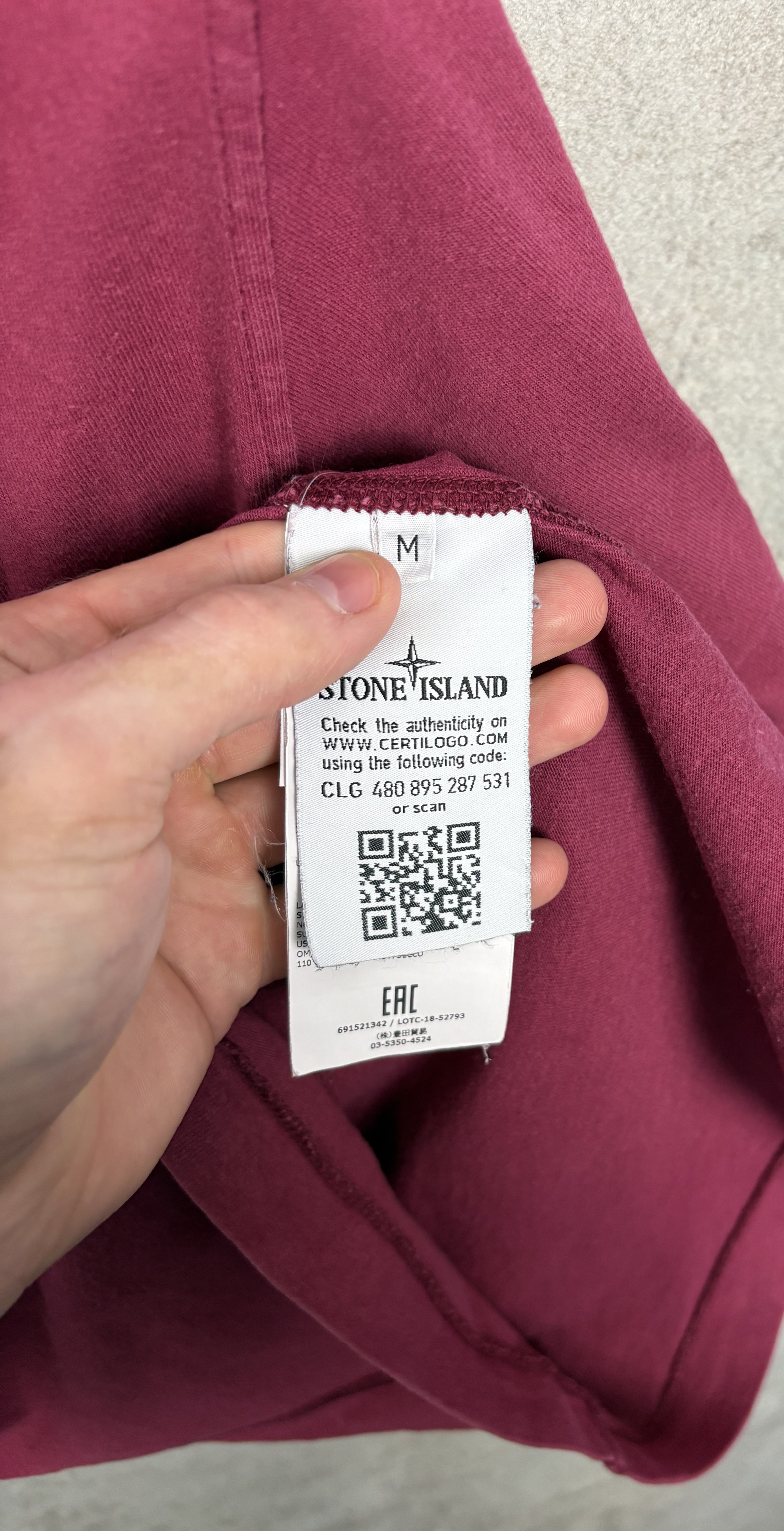 T-shirt Stone Island bordeaux (M)