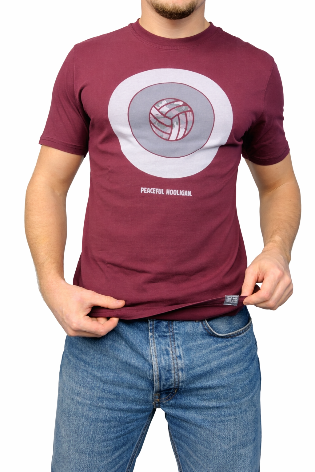T-Shirt Peaceful Hooligan bordeaux